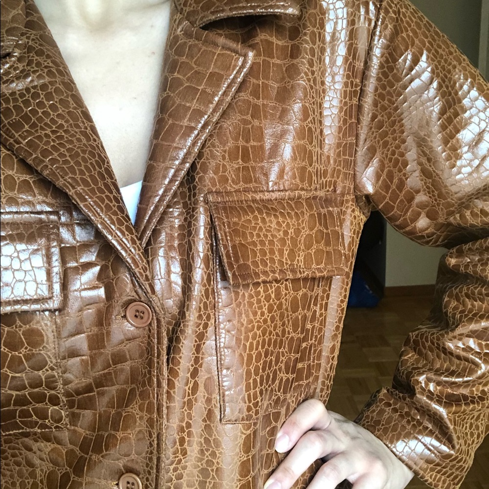 NASTYGAL PLEATHER CROC JACKET